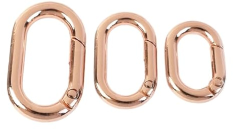 5 Stück ovale Metallfeder-O-Ringe – vielseitige Schnallenhaken for Handtaschen, Schlüsselanhänger und DIY-Zubehör(Rosegold,32mm)