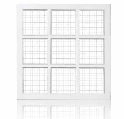 Griglia di Ventilazione XXL 60×60 cm per Soffitto – Diffusore Aria Mandata e Aspirazione | Controsoffitto Modulare e Cartongesso | Plastica Tecnica | Area Libera ~50% | Parte Interna Removibile - Rp