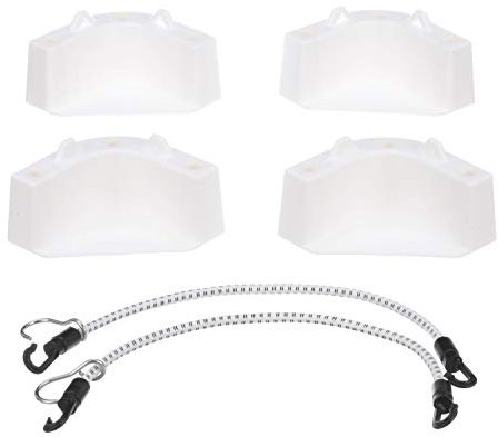 Attwood 14137-7 Kit de Montaje de refrigerador, 4 Piezas de Esquina, 2 Correas elásticas de conexión rápida, Resistente a la corrosión