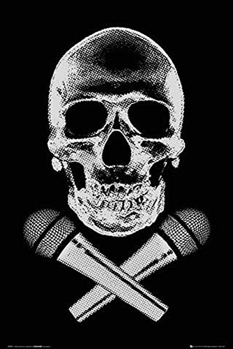 Steez - Skull MC - Poster Mikrofon Schädel Totenkopf MC Musik - Grösse 61x91,5 cm