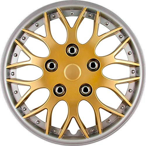 AUTO-STYLE Satz Radzierblenden Missouri 15-Zoll Gold/Silber unrandet