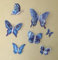 7 Set 3D Schmetterlinge Wandtattoo Wanddeko Wandtatoo Wandaufkleber (Blau)