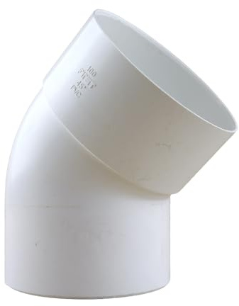 First Plast - Gouttière PVC 33 demi-ronde - Coude PVC 45° MF pour tube Ø100 épaisseur 2.2mm - blanc - First Plast