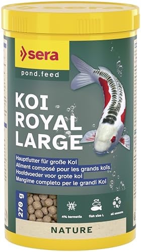 sera Koi Futter Royal Large 1 l (270 g) | Hauptfutter für Koi ab 25 cm | Teichfutter frei von Farb- & Konservierungsstoffen | Leicht verdaulich & wasserfreundlich | Fischfutter Teich