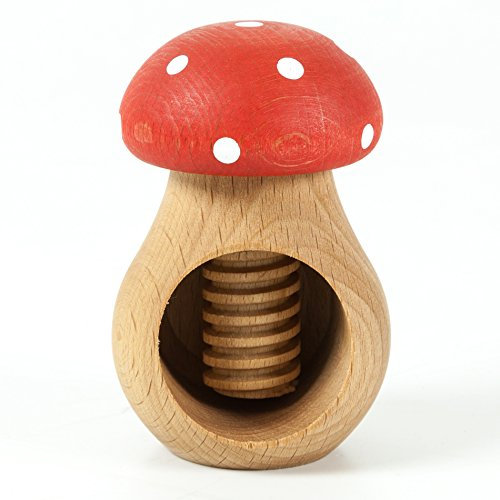 Holzfee Nussknacker Pilz Kappe Rot Fliegenpilz Design Nussschraube