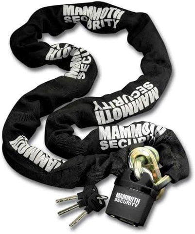 Mammoth Security Motorcycle Lock & Chain Heavy Duty 12mm Hex Chain & 1.8m Length
