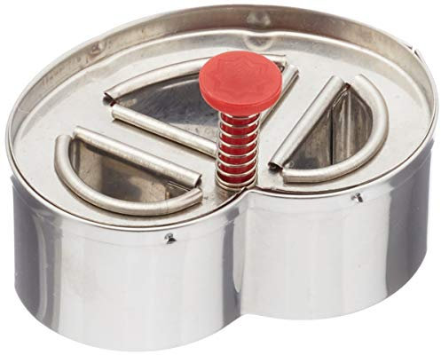 Städter Brezel m. Auswerfer 6,5 cm, Edelstahl, Silber-rot, 6.5 x 6.5 x 6.5 cm