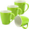 Tassen 4er Set in grün - Schlichte Porzellan Kaffeebecher in 350ml für Tee Kaffee Cappuccino - Moderne Kaffeetassen spülmaschinenfest und mikrowellengeeignet als Geschenk
