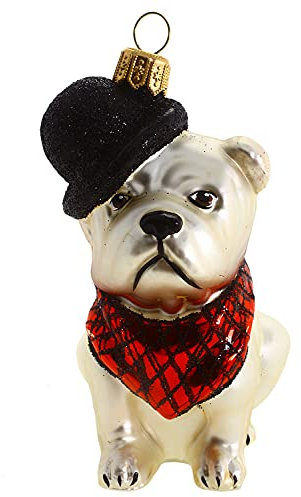 Hamburger WEIHNACHTSKONTOR® - Christbaumschmuck - Französische Bulldog mit Bowler