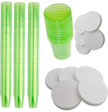 480 Bicchieri per Medicinali con 480 Coperchio Bicchiere da Shottino Bicchiere per Medicinali Bicchiere da Liquore Diversi Colori Medi-Inn - verde