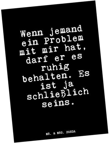 Mr. & Mrs. Panda Postkarte Wenn jemand ein Problem... - Geschenk, witzig, Sprüche, Zitate, Weisheiten, Glizer Spruch Sprüche Weisheiten Zitate Lustig