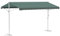 Outsunny Store Double Pente 4 x 3 m Manuel rétractable Inclinaison réglable métal Polyester imperméabilisé Vert foncé