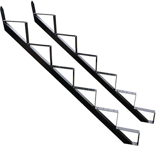 Treppenrahmen 2-10 Stufen-Wahl Stahl-Treppe Schwarz Treppenholm/Wählen Sie die Stufen-Anzahl (6 stufig)