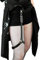 Beingeschirr für Damen, Punk Leder Oberschenkel Harness Verstellbarer Gürtel für Rave-Outfits, Schwarz