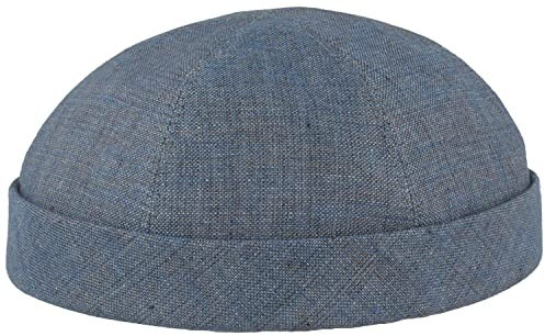 Bullani Sommer Docker-Cap | Dockermütze | Seemannsmütze aus 100% Leinen – Made IN Germany – Bequem & Hautverträglich (61, Jeans)