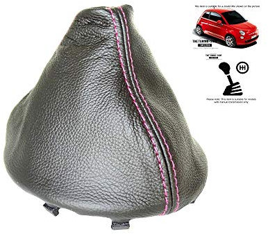 The Tuning Shop Schaltsack mit Kunststoffrahmen Leder pink Naht