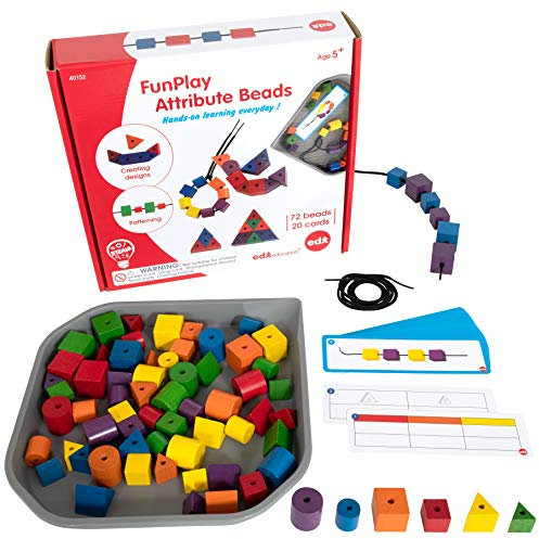 edx education 54121 FunPlay Cuentas de atributos - Bandeja de actividades y guía incluidas