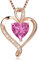 LAVUMO Herzkette 925 Silber Rosegold Gold Damen Halskette - Herz änhänger Silber Kette Damen Schmuck Geschenk für Frau Frauen MaMa Freundin an Geburtstags Weihnachten Valentinstag Hypoallergen Ketten