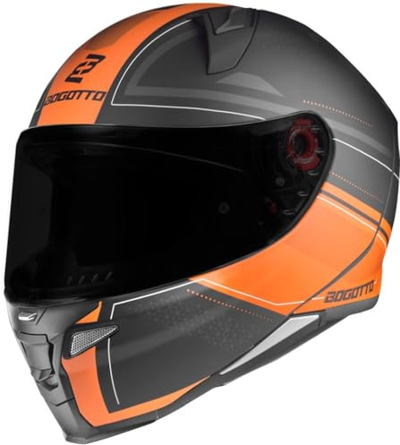 Bogotto FF110 Cinder Helm, schwarz matt/orange, 2XL