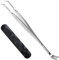 iJiZuo Pinzette per Rimuovere Zecche, 2 in 1 Pinza per Zecche, con Punta Curva in Acciaio Inox, Pinzetta Zecche per Esseri Umani, Cani, Gatti, Animali Domestici