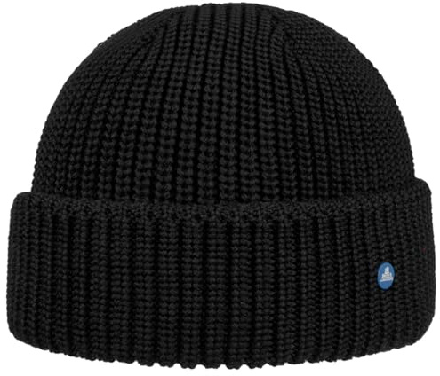HAMMABURG Umschlagmütze Schirmmütze Rippstrick Uni einfarbig Made in Italy Damen Herren Herbst Winter