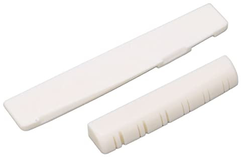 1 Set 12 String Acoustic Guitar Bone Slotted Bridge Saddle and Nut