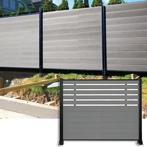 WPC Recinzione Per Esterni Recinzione Recinto 100 120 140 160 180 Cm Ringhiera Del Cortile Recinzione Del Tetto, Deckorators Portico Anteriore Recinzione Da Giardino Parete Per La Privacy Palo In Allu