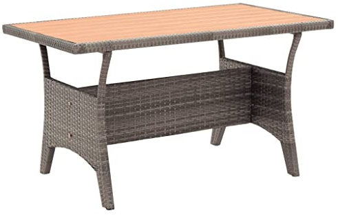 vidaXL Gartentisch Grau 120x70x66 cm Poly Rattan