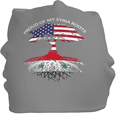 Lsjuee Proud of My Syria Roots Slouchy Beanie Mütze für Männer Frauen Baggy Skull Cap Winter Ski Strickmütze Schwarz