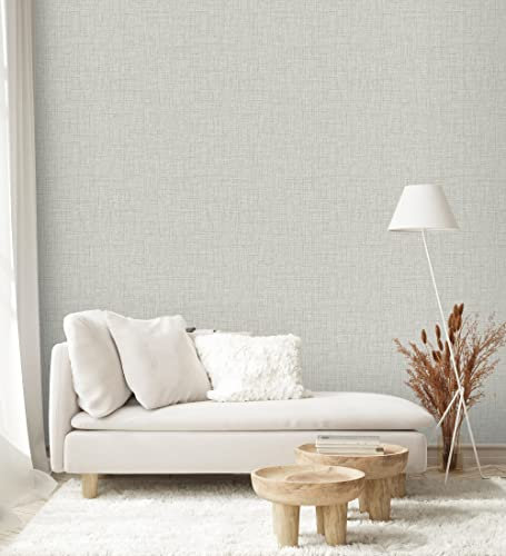 GAULAN 680821 - Vliestapete, Strapazierfähig, Abwaschbar. Leinenoptik-Tapete in Grau mit Reliefstruktur für Wohnzimmer Küche Bad Schlafzimmer Esszimmer - Rolle 10 m x 0,53 m