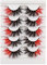 Falsche Wimpern Bunte Fluffy Wispy Natürliches Volumen Farbige Faux Nerz Wimpern 20MM Valentines Festival Stile Dramatische 3D Effekt Farbe gefälschte Wimpern für Neujahr Cosplay Party Bühne (Red)