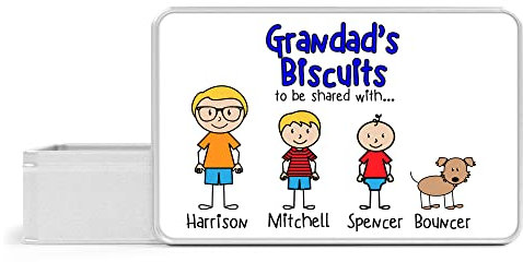 GRANDAD BISCUIT TIN (WHITE TIN)