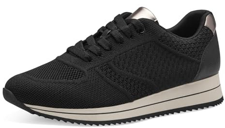 Jana Damen Sneaker flach Freizeit Vegan, Schwarz (Black), 38 EU