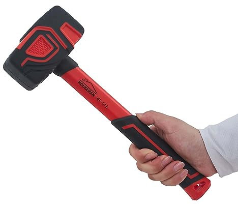 HOUSERAN Maillet en Caoutchouc, 20 oz, Marteau en Caoutchouc, avec Tête en Caoutchouc Solide, pour le Camping, la Menuiserie, le Revêtement de sol, Les Projets de Bricolage et L'Aménagement Paysager.