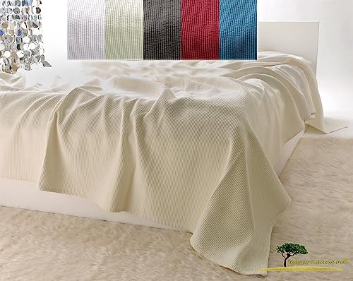 Wohnen & Accessoires Edle Tagesdecke Annabelle Bettüberwurf 100% Baumwolle 150x200-260x300cm - Überwurf Sofa Couch - Streifenmuster - versch. Farben oder Kissen (Beige, 260 x 300 cm)