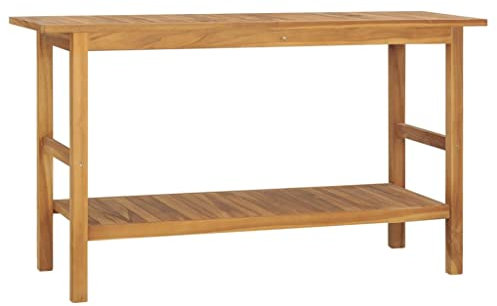 ZQQLVOO Home Badezimmer-Schrank Bodenschrank Hölzerner Seitenschrank Waschtisch Massivholz Teak 132x45x75cm für Wohnzimmer, Küche, Bad, Espresso