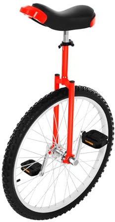 YUNLAIGOTOP 24 Inch Wheel Unicycle, Unicycle Bike, Unicycles with Steel Rim, Leakproof Tire Wheel Cycling for Adults, Daily Fitness Exercises/Cycling Exercises/Balance Training/Talent Shows (Red)