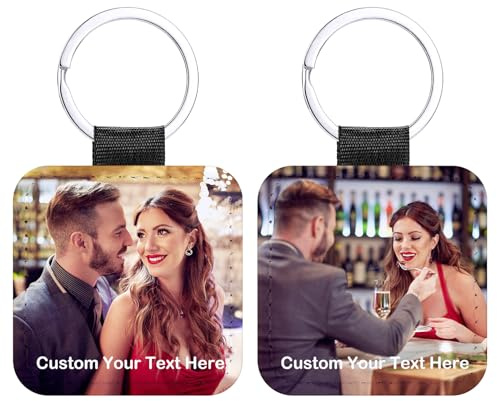Porte-clés photo personnalisé avec texte d'image, cadeau pour homme, femme, petit ami