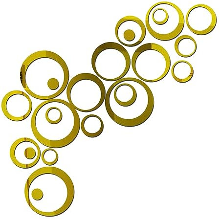 Hänger Kreis Wandaufkleber Kunst Wanddekoration DIY Wandaufkleber kreativ für Zuhause Wohnzimmer Schlafzimmer Badezimmer Dekor *Gold Bad Bilder Glas (Gold, C)