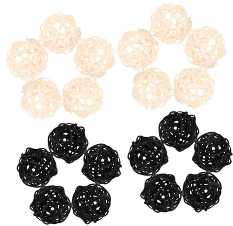 WOFASHPURET 20stücke Rattan-diffusor-Kugeln Weiße Und Schwarze Handgefertigte Aromatherapie-vasenfüller Natürliche Rattankugel Dekoration Für Raumduft Zubehör Kontrollierbare Duftintensität Vi