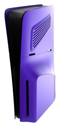 Hesupy PS5 Slim Console Faceplate Cover, Custom Cover Plates Replacement Side Shell Skin Case with Cooling Vents, Dustproof ABS Case for PS5 Slim Disc Edition (Purple)