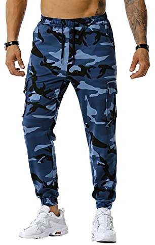 Pantalon Cargo Homme, Jogging Homme Pantalon Treillis Sportswear De Travail Pantalon Jogging Homme en Lin Velours Côtelé Grande Taille Joggings pour Salopette Costume(A006,L)