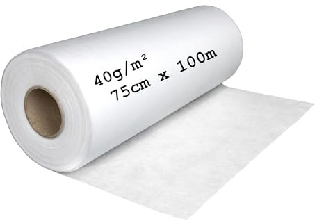 Koi Herdecke Filtervlies für Teich & Filteranlagen | Stärke: 40g/m² | 75 cm x 100 Meter | Wasserdurchlässige Vliesrolle in Profiqualität | Made in Germany