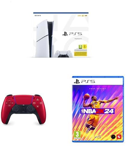 Playstation Console 5 (PS5) Edition Standard + DualSense 5 Volcanic Red + NBA 2K24