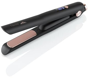 ETA Glätteisen Fenite Black I kabelloser Betrieb I 3 Temperaturstufen: 150/165/180 °C I Hochwertiger 3,7V Li-Ion-Akku I Reiseetui I USB-Ladekabel