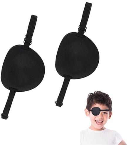 2 Stück Augenklappen Augenklappe für Erwachsene und Kinder bequeme Augenklappen Verstellbare Augenklappe für Linke Oder Rechte Augen Amblyopie Erholungsphase Nach