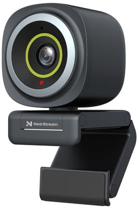 NearStream Webcam 4K per PC, HD 1080P 60FPS Streaming Webcam con microfono, Computer Camera per Desktop, Gaming, Videochiamate, Controllo software FOV regolabile, Autofocus (V08AF)