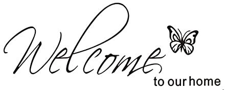 Welcome to Our Home Text Patterns Wall Stickers DIY Wall Decal Home Living Room Decorative Stickers