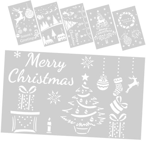 Lurrose 6stücke Teiliges Christliche Malschablonen Wiederverwendbar Pet Vorlage Für Wand Holz Stoff Diy Dekoration Weihnachten Motive Zum Basteln Und Sprühen