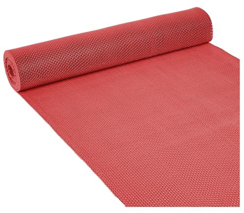 LYXXW Tapis Drainage Commercial, 3 X 3,3 Pieds, 0,18 Po D'Épaisseur, Tapis Sol Drainage Piscine, Coussinets Sol Antidérapants en PVC pour Zones Humides, Rouleau Paillasson,Rouge
